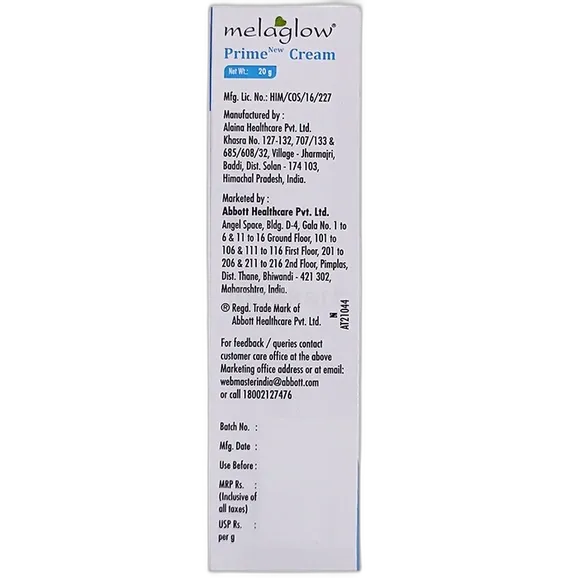 melaglow prime cream 20 gm